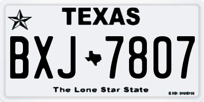 TX license plate BXJ7807
