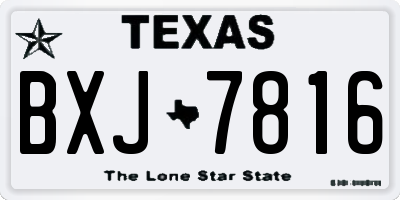 TX license plate BXJ7816