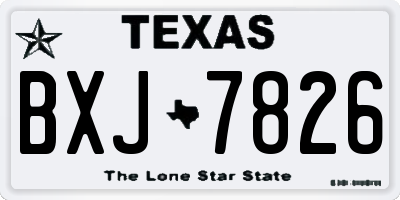 TX license plate BXJ7826