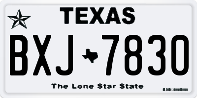 TX license plate BXJ7830