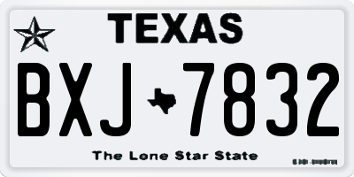 TX license plate BXJ7832