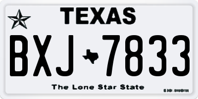 TX license plate BXJ7833