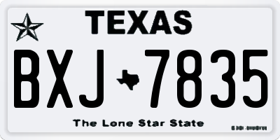 TX license plate BXJ7835