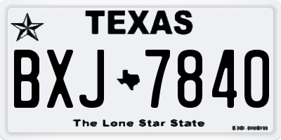 TX license plate BXJ7840