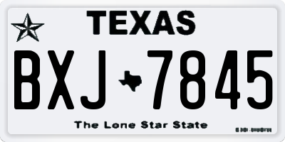 TX license plate BXJ7845