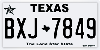 TX license plate BXJ7849
