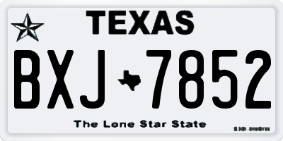 TX license plate BXJ7852
