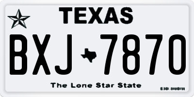 TX license plate BXJ7870