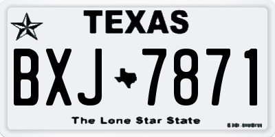 TX license plate BXJ7871