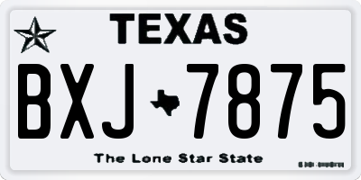 TX license plate BXJ7875