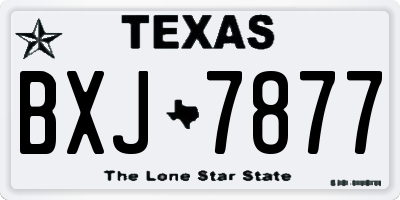 TX license plate BXJ7877