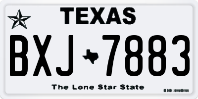TX license plate BXJ7883
