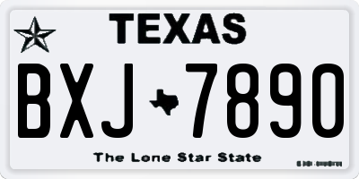 TX license plate BXJ7890