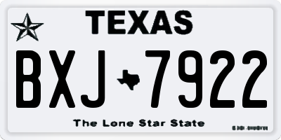 TX license plate BXJ7922