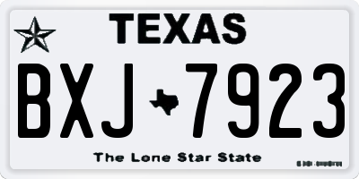 TX license plate BXJ7923
