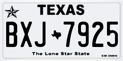 TX license plate BXJ7925