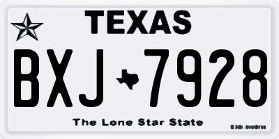 TX license plate BXJ7928