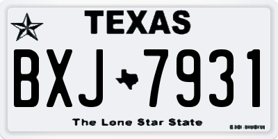 TX license plate BXJ7931