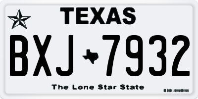 TX license plate BXJ7932