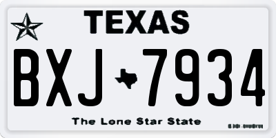 TX license plate BXJ7934