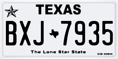 TX license plate BXJ7935