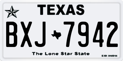 TX license plate BXJ7942