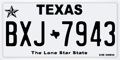 TX license plate BXJ7943