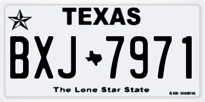 TX license plate BXJ7971