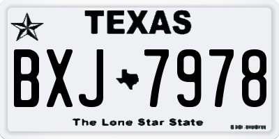 TX license plate BXJ7978