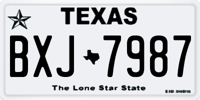 TX license plate BXJ7987