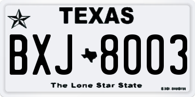 TX license plate BXJ8003
