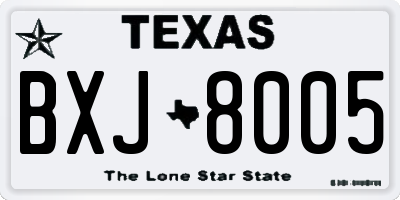 TX license plate BXJ8005
