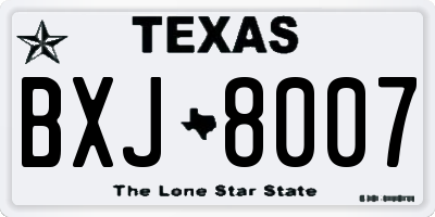TX license plate BXJ8007