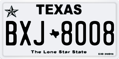 TX license plate BXJ8008
