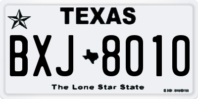 TX license plate BXJ8010