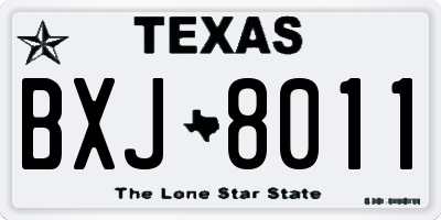 TX license plate BXJ8011