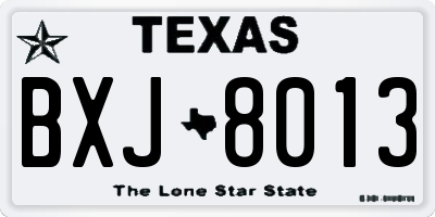 TX license plate BXJ8013