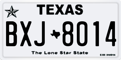 TX license plate BXJ8014