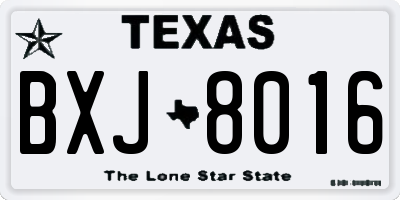 TX license plate BXJ8016