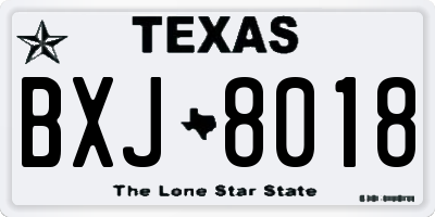 TX license plate BXJ8018