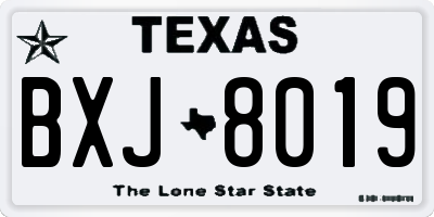 TX license plate BXJ8019