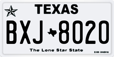 TX license plate BXJ8020