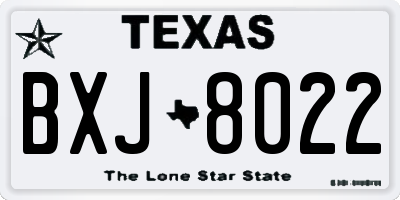 TX license plate BXJ8022