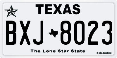 TX license plate BXJ8023