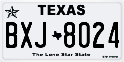 TX license plate BXJ8024