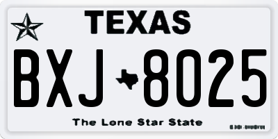 TX license plate BXJ8025