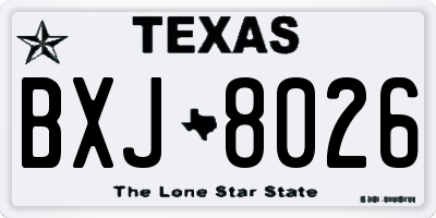 TX license plate BXJ8026