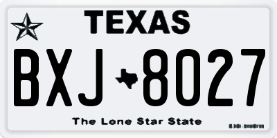 TX license plate BXJ8027