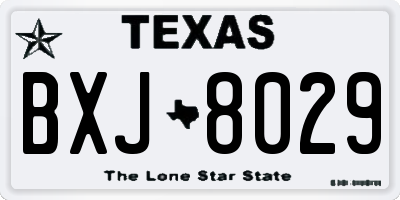 TX license plate BXJ8029