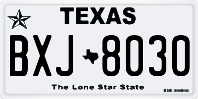 TX license plate BXJ8030